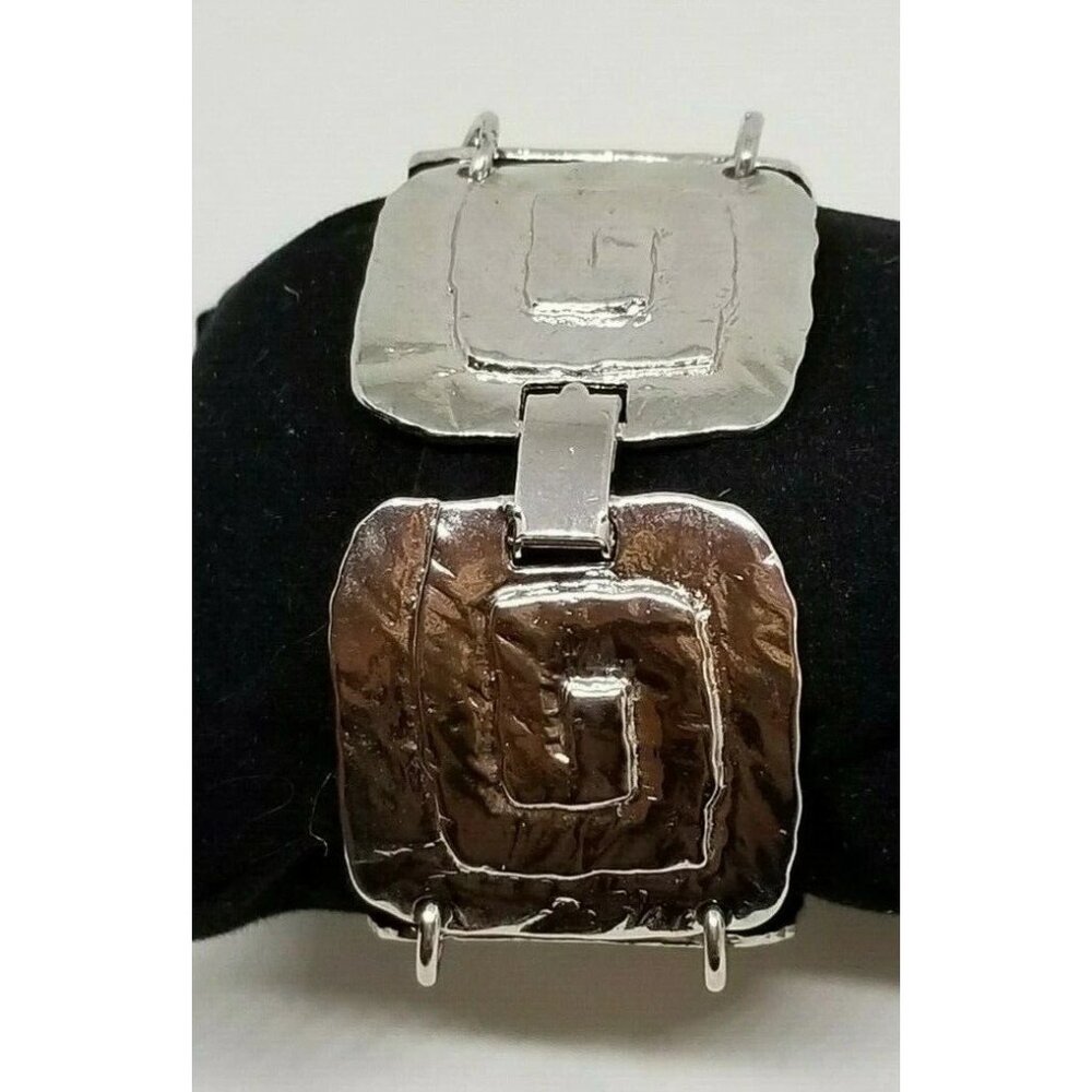 PARK LANE Women's Greek Key Textured Pattern Silver-Tone Statement Bracelet‎